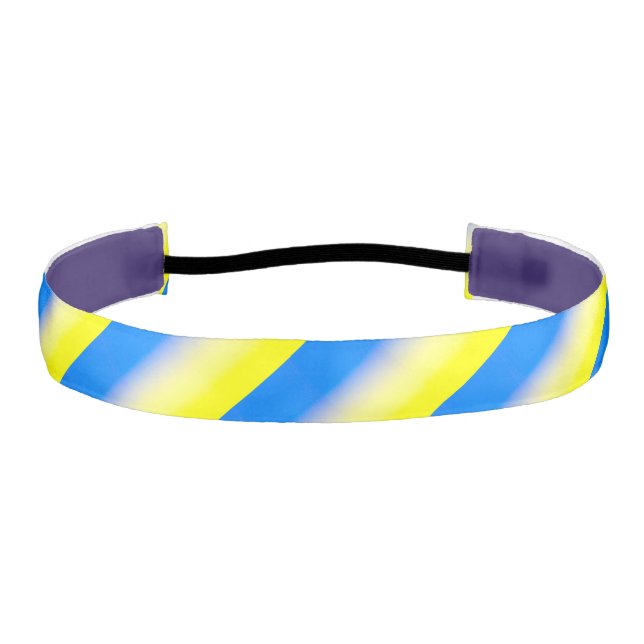 Blue and Yellow Ukraine Inspired peace anti war Athletic Headband (Front)