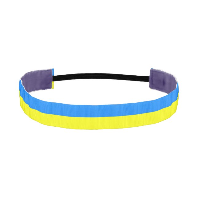 Blue and Yellow Ukraine Inspired peace anti war Athletic Headband (Front)