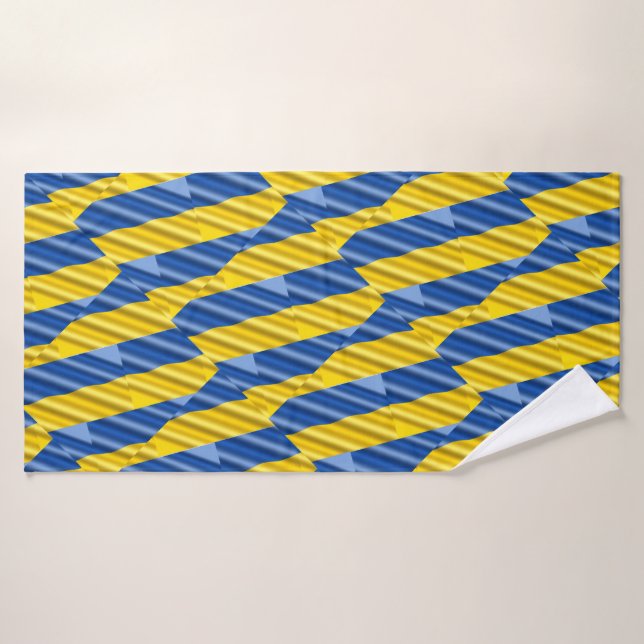 Blue and Yellow Ukraine Inspired peace anti war Bath Towel (Bath Towel)
