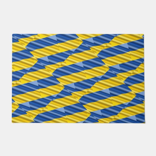 Blue and Yellow Ukraine Inspired peace anti war Doormat