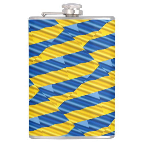 Blue and Yellow Ukraine Inspired peace anti war Flask