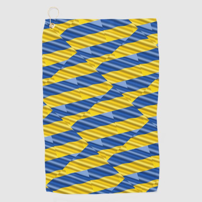 Blue and Yellow Ukraine Inspired peace anti war Golf Towel (Front)