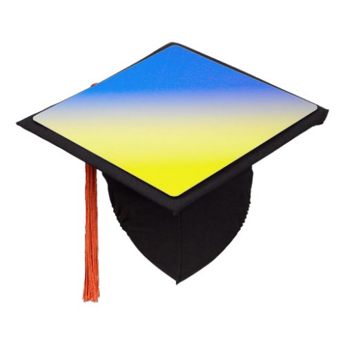 Blue and Yellow Ukraine Inspired peace anti war Graduation Cap Topper