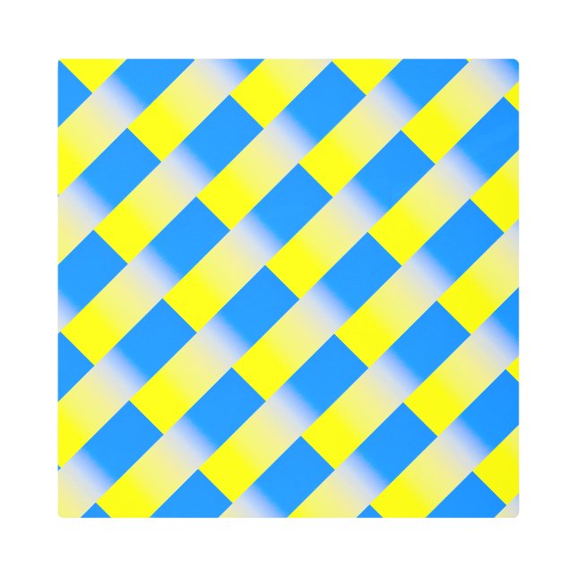 Blue and Yellow Ukraine Inspired peace anti war Metal Print (Front)