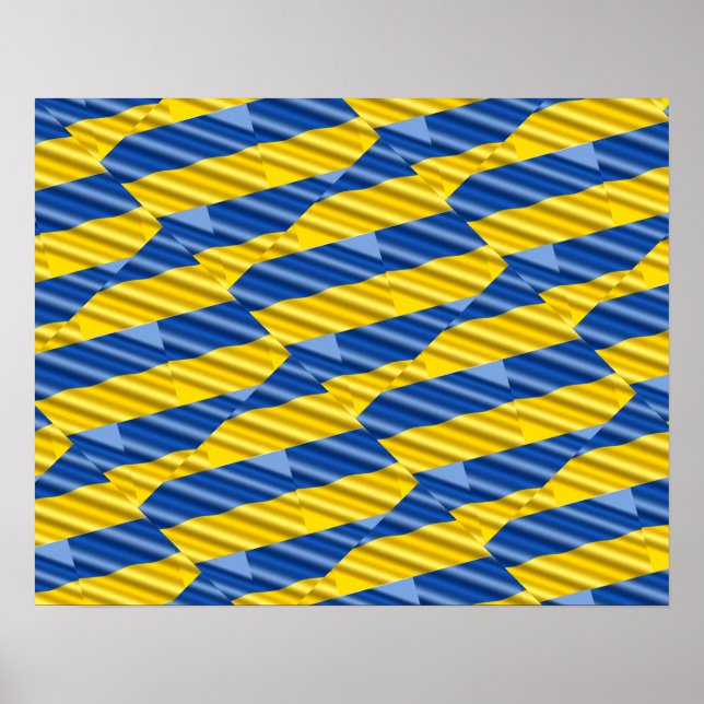 Blue and Yellow Ukraine Inspired peace anti war Poster (Front)