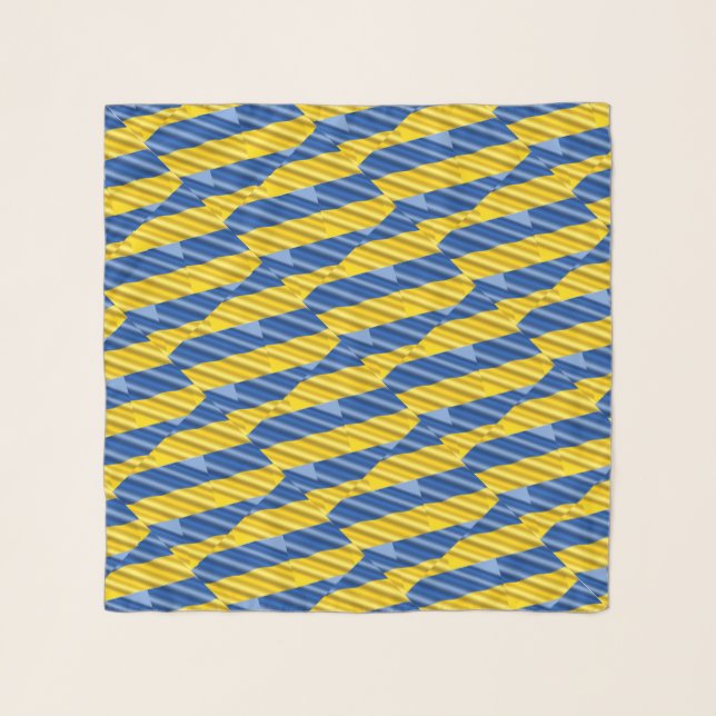 Blue and Yellow Ukraine Inspired Peace Anti War Scarf (Front)