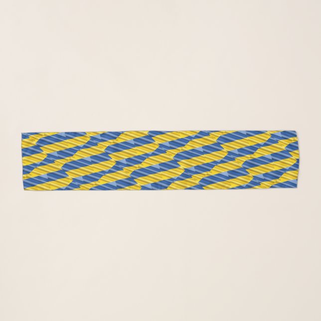Blue and Yellow Ukraine Inspired Peace Anti War Scarf (Front (Horizontal))