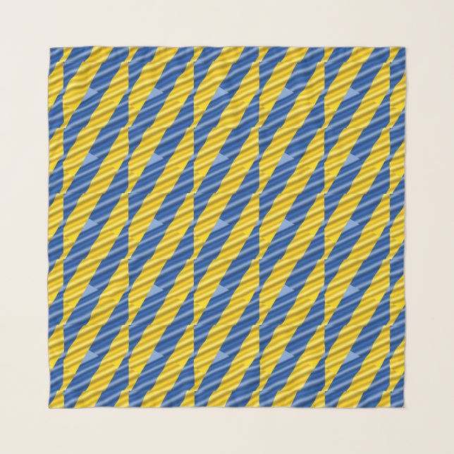 Blue and Yellow Ukraine Inspired Peace Anti War Scarf (Front)