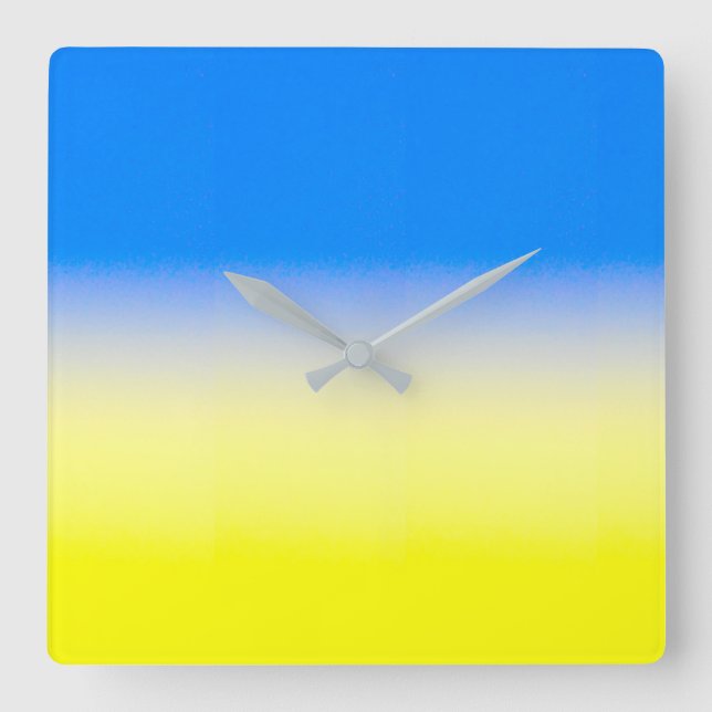 Blue and Yellow Ukraine Inspired peace anti war Square Wall Clock (Front)