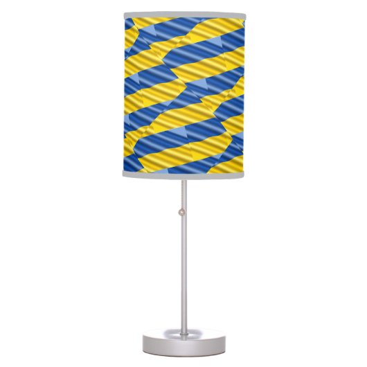 Blue and Yellow Ukraine Inspired peace anti war Table Lamp (Front)