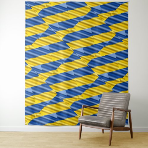 Blue and Yellow Ukraine Inspired peace anti war Tapestry