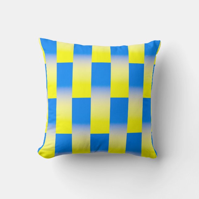 Blue and Yellow Ukraine Inspired peace anti war Throw Pillow (Front)