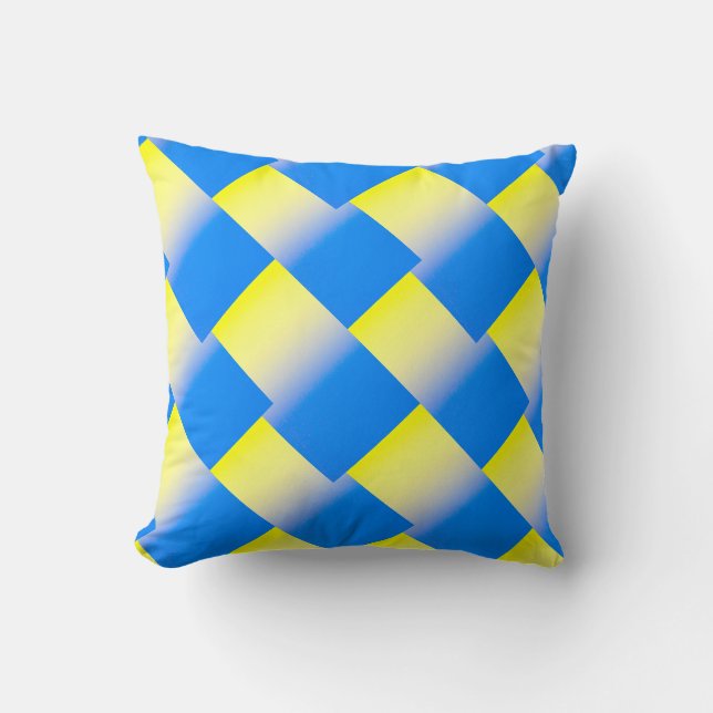 Blue and Yellow Ukraine Inspired peace anti war Throw Pillow (Front)