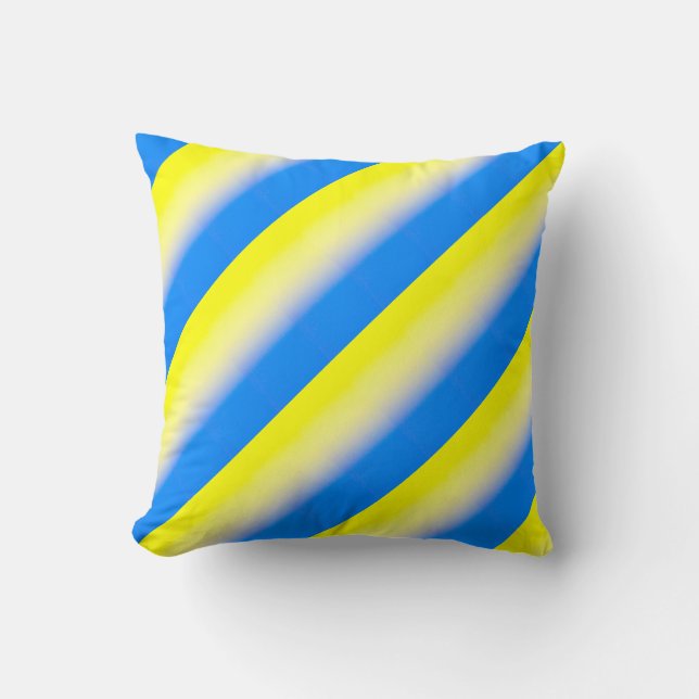 Blue and Yellow Ukraine Inspired peace anti war Throw Pillow (Front)