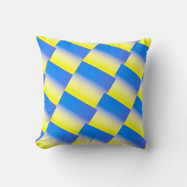 Blue and Yellow Ukraine Inspired peace anti war Throw Pillow (Front)