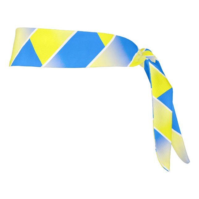 Blue and Yellow Ukraine Inspired peace anti war Tie Headband (Rotate 90)