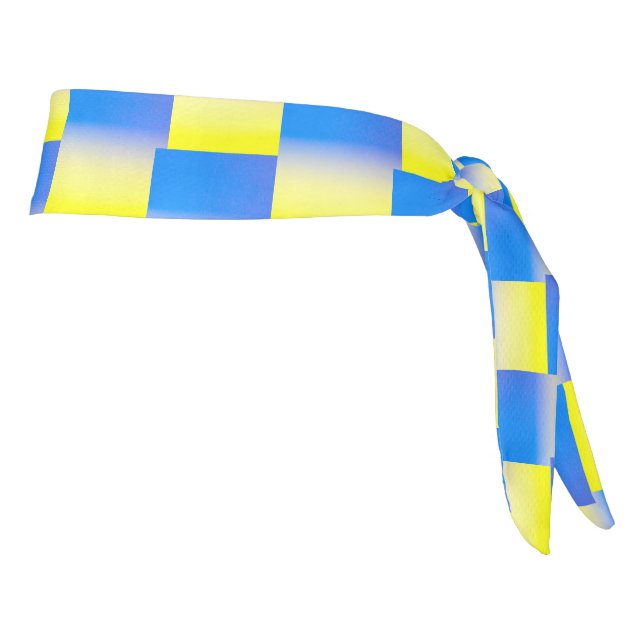Blue and Yellow Ukraine Inspired peace anti war Tie Headband (Rotate 90)