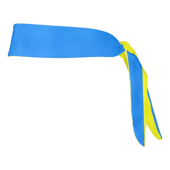 Blue and Yellow Ukraine Inspired peace anti war Tie Headband (Rotate 90)