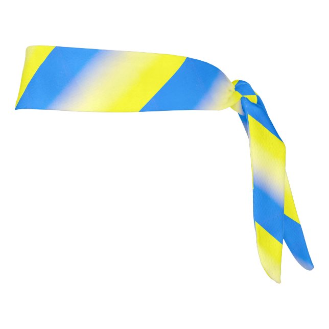 Blue and Yellow Ukraine Inspired peace anti war Tie Headband (Rotate 90)