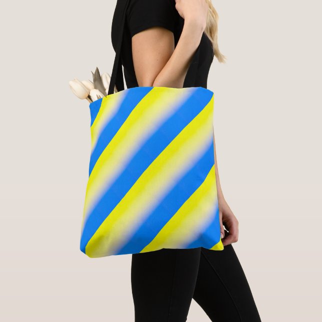 Blue and Yellow Ukraine Inspired peace anti war Tote Bag (Close Up)