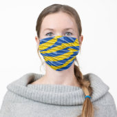 Blue and Yellow Ukraine Inspired Peace No War Adult Cloth Face Mask (Worn)