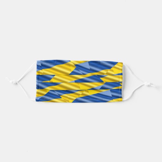 Blue and Yellow Ukraine Inspired Peace No War Adult Cloth Face Mask (Front, Folded)