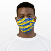 Blue and Yellow Ukraine Inspired Peace No War Adult Cloth Face Mask (Worn)