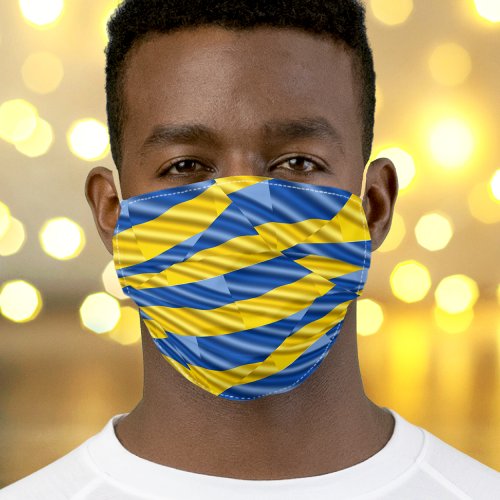 Blue and Yellow Ukraine Inspired Peace No War Adult Cloth Face Mask
