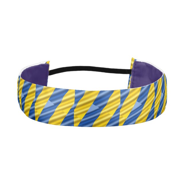 Blue and Yellow Ukraine Inspired Peace No War Athletic Headband (Front)