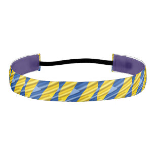 Blue and Yellow Ukraine Inspired Peace No War Athletic Headband