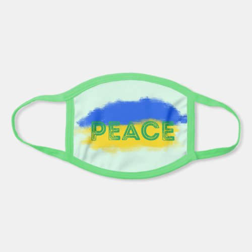 Blue and Yellow Ukraine Inspired Peace No War Face Mask