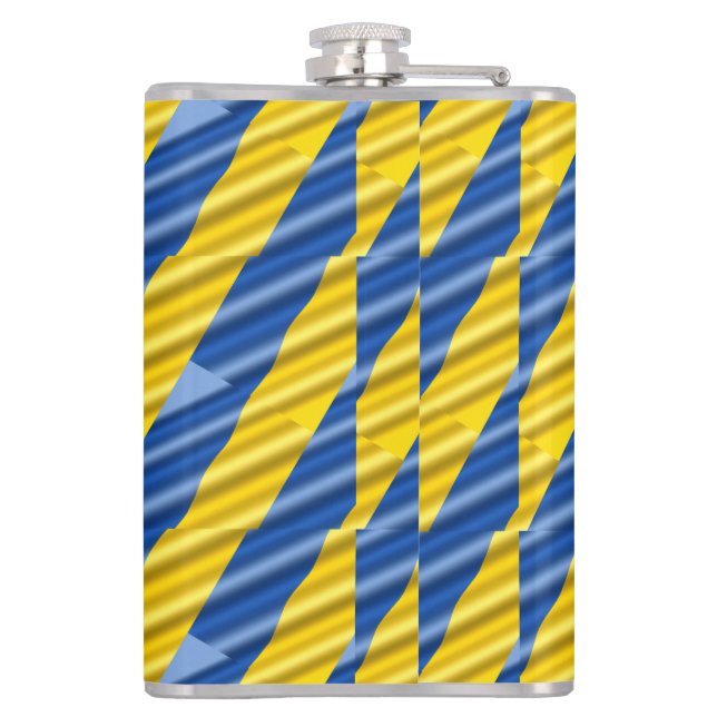 Blue and Yellow Ukraine Inspired Peace No War Flask (Back)