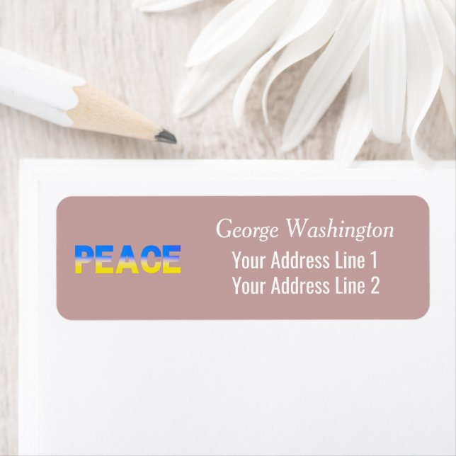 Blue and Yellow Ukraine Inspired Peace No War Label (Insitu)