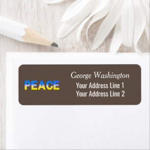 Blue and Yellow Ukraine Inspired Peace No War Label