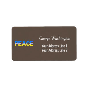 Blue and Yellow Ukraine Inspired Peace No War Label