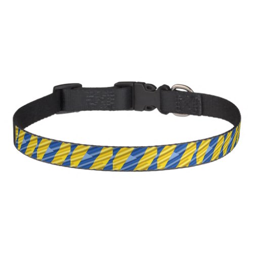 Blue and Yellow Ukraine Inspired Peace No War Pet Collar