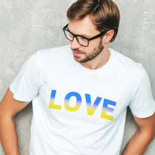 Blue and Yellow Ukraine Inspired Peace No War T-Shirt