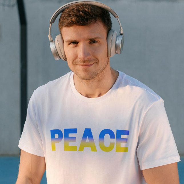 Blue and Yellow Ukraine Inspired Peace No War T-Shirt (Creator Uploaded)