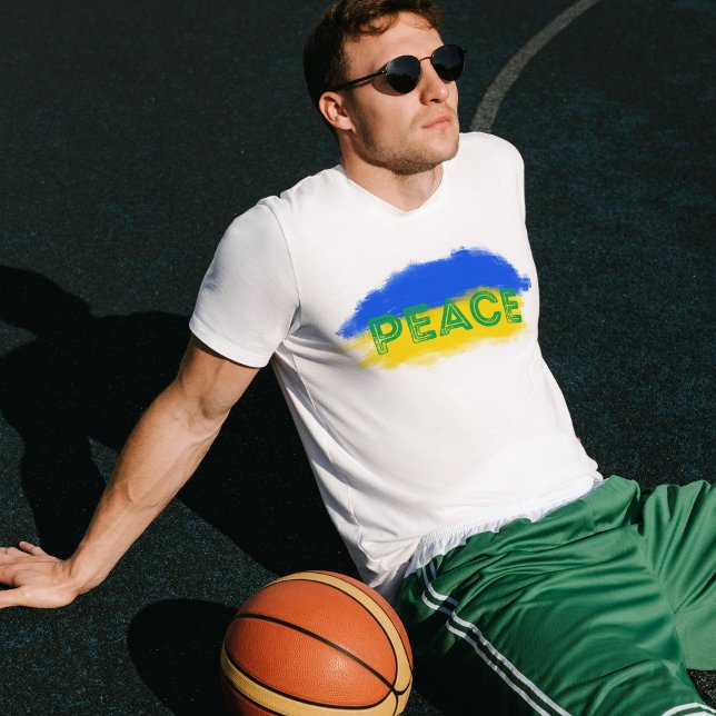 Blue and Yellow Ukraine Inspired Peace No War T-Shirt (Creator Uploaded)
