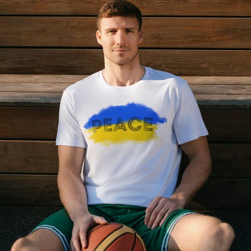 Blue and Yellow Ukraine Inspired Peace No War T_Shirt