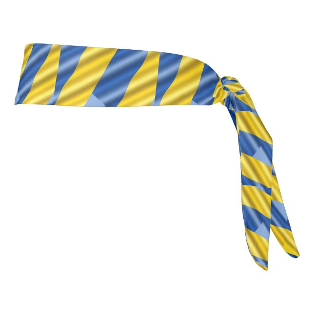 Blue and Yellow Ukraine Inspired Peace No War Tie Headband (Rotate 90)