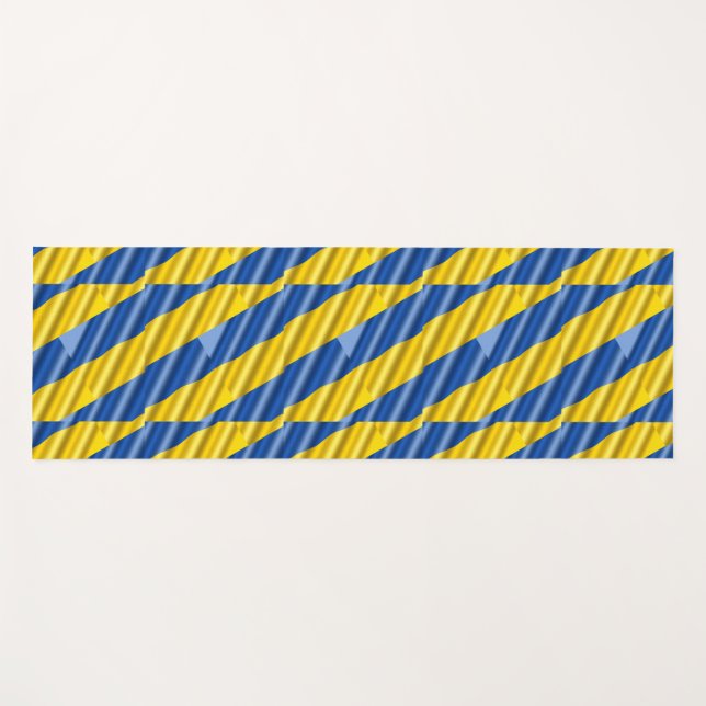 Blue and Yellow Ukraine Inspired Peace No War Yoga Mat (Front (Horizontal))