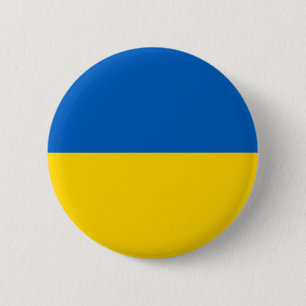 Blue and Yellow Ukrainian bicolor Flag Button