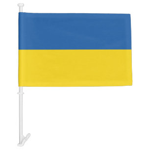 Blue and yellow Ukrainian car flags