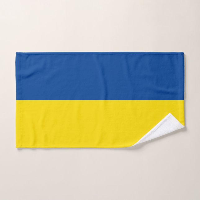 Blue and yellow Ukrainian flag bath towel set (Hand Towel)