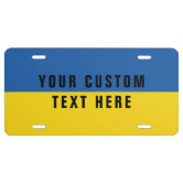 Ukrainian Flag Metal License Plate Frame – Fits Standard USA/Canada Plates – 12" X 6"
