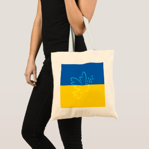 Blue and Yellow Ukrainian Flag Peace Tote Bag