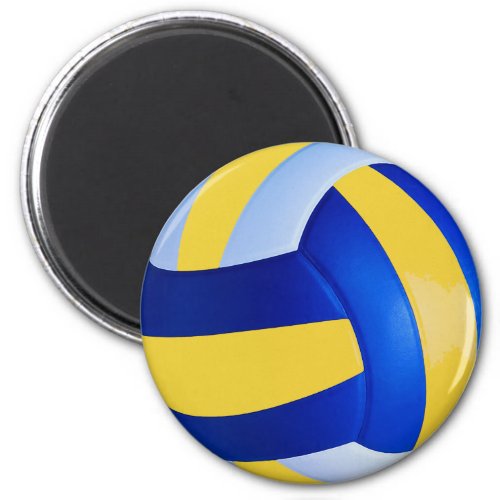Blue and Yellow Volleyball Magnet