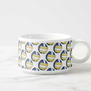 Blue and Yellow Volleyball Patterns Bowl