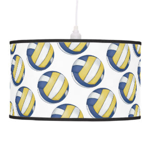 Blue and Yellow Volleyball Patterns Ceiling Lamp